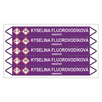 Značení potrubí, kyselina fluorovodíková,5 ks, 150 × 12 mm